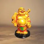 JRG Laughing Buddha for Money, Wealth and Good Luck Idol Statue (6 cms x 6 cms x 9 cms)