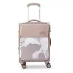 American Tourister Trolley Bag For Travel | CAPELLA 79 Cms Polyester Softsided Printed Small Check-in Luggage Bag | Suitcase For Travel | Trolley Bag For Travelling, Brown
