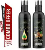 Desi Crew Sweet Almond and Walnut Oil Cold Pressed for Skin, Body and Hair Care 100 ml Each