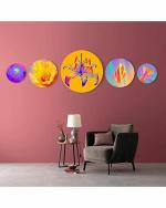 The Artment your artistic apartment Matte Finish Multicolor Round Canvas Wall Decor Painting (Set of 5)