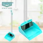 UNIQUE Broom With | Long Handle Wide/Deep Mouth For Commercial Use Plastic Up Right Dustpan l Multicolor