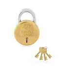 Godrej Locks Nav-tal 7 Levers Brass Padlock with 4 Keys (Gold & Silver)