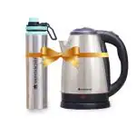 Wonderchef Crescent Kettle 1.8L + Sippy Stainless Steel Bottle Combo