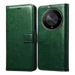 Casotec Flip Cover Back Case for Honor X9b 5G | Premium Leather Finish | Inbuilt Pockets & Stand | Flip Cover Back Case for Honor X9b 5G (Green)