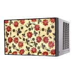MVNK Group Waterproof Dustproof Indoor Window AC Cover for 1.5 ton Window AC (Yellow Floral)