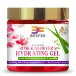 BEEFEE Aloe Vera Gel Enriched With Rose & Cucumber For Face & Skin | Pure & Natural Face Gel Helps in Healing of Skin (Pack Of 1 _ 100gm)
