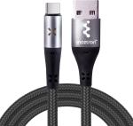 MOZTRON USB Type C Cable 3.5 A 1 m Nylon Bairded MCTB19 (Compatible with ALL SMART PHONES, Tablets, Laptops, Desktops, ANDROID iOS Windows Mac, Black, One Cable)