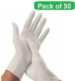 CareHut Disposable Medical Examination Gloves Latex Medical Hand Gloves large Size [pack of 50] Latex Medical Examination Gloves  (Pack of 50)