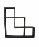 Home Sparkle L Shaped Floating Wall Shelfs | Wooden Wall Mounted Shelves | Farmhouse Wooden Shelves for Bedroom, Living Room | Lacquered Wall Mounted Tier Square Shaped Floating Shelves (Black)