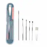 MOSTSHOP 6 Pcs Ear Pick with a Storage Box Earwax Removal Kit | Ear Cleansing Tool Set | Stainless Steel Spiral Ear Curette Ear Wax Remover Tool with Cleaning Brush (6 Pcs )