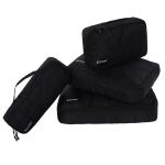Crestar Set of 4 Packing Cubes Travel Accessories Covers Pouch Bag Suitcase Luggage Organizer Storage For Clothes Dress Shoes, Waterproof, Strong Breathable Mesh (BLACK)