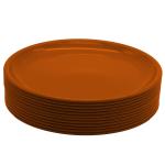 Jaycee Microwave Safe and Unbreakable Dark Brown Round Plastic Dinner Plate - 13 inch (pack of 12)