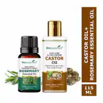 She Essentials Rosemary essential Oil 15 ML & Cator Oil 100 ML For Anti Hair Fall. (115 ml)