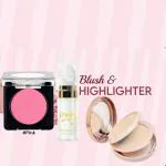 Red 4 Everyday compact 1+Red4 Perfect highlighter(silver)1+White seaa pink blusher1