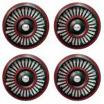 PRIGAN Black Red 14 Inch Wheel Cover/Wheel Cap, Universal Model (for All 14 INCH Cars) (Set of 4 Pcs) Model- Vintage BR 14