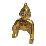 Fashion Bizz Gold Brass Murti of Laddu Gopal Ji Decorative Showpiece - 8 cm