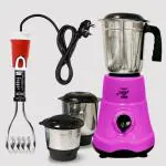 Fogger Royal 500 W Mixer Grinder (3 Jars, pink) & 1500 W Shockproof immersion Heater Rod (Red)