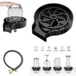 Loyzo Black Acrylic Kitchen Sink Glass Rinser Cup Washer With Connection Pipe Full Set