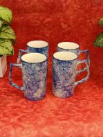 Caffeine Blue Stoneware Milk Mug, 500 Ml (Pack Of 4)