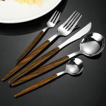 Leeonz Silverware Kitchen Utensil Set, Tableware Cutlery Set for Home and Restaurant, Dishwasher Safe (Silver, Set of 5PCS)