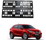Feelitson Black Car Plastic Number Plate Frame Holder Front & Back For Glanza