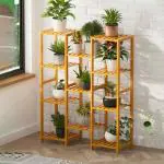 Naayaab Craft Natural Bamboo Plant Rack Shelf Indoor Outdoor Plant Stand for Living Room, Garden, Corner Balcony and Bedroom.Color- Natural Size (81x 27x 115cm)