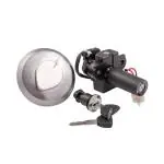 Deutsche Metal Cylindrical Ignition Lock Replacement Set Of Ignition Cum Steering Lock, Petrol Tank Lock And Tool Box Lock For Hero Super Splendor (Set Of 3)