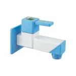 JINDAL PTMT Bib Cock Faucet/Square Plastic Tap/Tap with Wall Flange/PTMT Tap/Pack of 1/0171 (Blue)