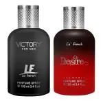 La'French Desire & Victory Perfume Combo Set For Men & Women -100ml + 100ml | Premium Luxury Long Lasting Fragrance Spray | Eau De Parfum | Ideal For Men & Women | Perfume For Men & Women | Pack Of 2