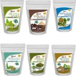 OEHB Powder Henna Shikakai Bhringraj Brahmi IndiGo And Seena Leaf Hair Shine For Men And Women 50 G Each (Pack of 6)