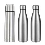 Welour Double Wall Stainless Steel Water Bottle - 500ml | Vacuum Insulated with Aluminium layer | 100% Leak proof | Easy to Carry | Gym/Office/Travel Bottle for Adults/Kids | Pack of 3 - Silver
