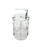 eKitchen Stainless Steel Lunch Carrier | Tiffin Box (3 Tier | Size: 9x3)