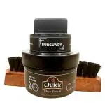 QUICK Nubuck & Suede Shoe Polish Cream Color - Burgundy (Pack 50 Grams) and Shoe Brush | Carnauba Wax Shoe Polish Cream with Silicon Oil and Leather Conditioner