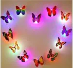 KT ENTERPRISE Butterfly Plastic Sticker Walls LED Light Up in The Night Wall Stickers for Home Decoration