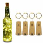 Bottle Light with Cork 20 LED Bottle Lights Copper Wire String Battery Operated String Light Ideal Decoration for Birthday New Year Diwali Anniversary Warn White Pack of 4