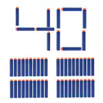 Toy Cloud 40 Pcs Soft Foam Darts Bullets for Nerf Dart Gun Refill Pack