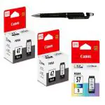 Canon PG 47 Twin & CL 57 s Ink Cartridge (Set of 3) With 3in1 Multi-Function Mobile Phone Stand