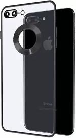 Clickaway Apple Iphone 7 Plus Premium HD New Electroplated Logo View Series Anti Yellow Case Camera Protection (Black)