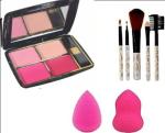 bingeable Sp 4In1Blusher Kit 5In1 Makeup Brush And Blender Puff (Set Of 3)