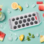 HAZEL Ice Cube Tray with Honeycomb Design & Silicone at Bottom for Easy Removal, Grey