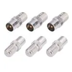 MX RF Coaxial Plug Connector Cable Wire Jointer Male to Male (pack of 6)