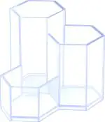 Omega Pen/Pencil Holder - Hexa Clear Pack of 2