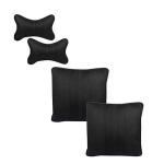 Able Sporty Kit Comphy Pillow Square Cushion and Neckrest necksupporters Black for Mercedes-Benz Mercedes-Benz-E-Class E 280 Set of 4 Pcs