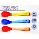 The Little Lookers Silicone Tip Heat Sensitive Silicone Spoons | Temperature Sensing Spoons | Spoon Set (Red, Blue & Yellow)
