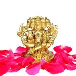 Aalayam Selveer Handmade Brass Panchmukha Hanuman (7 x 5.5 cm)