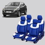 AUTO-SAFE Blue, White Leatherette Car Seat Cover for Hyundai Aura