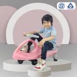Dash Bumble Bee Magic Swing Car, Ride-On, Swing Magic Car Ride On for Kids with Scratch Free PU Wheels , (Suitable for 3+ Years | 120 Kgs Weight Capacity | Pink )