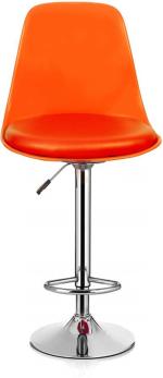Sitwell Orange Fabric Bar Stool With Footrest