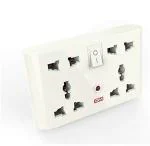 GM 3018 4 Way 3 Pin Universal Travel Adaptor (White)