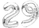 Party Midlinkerz Plastic 16 inch Silver 29th Birthday and Anniversary Celebration Foil Balloons